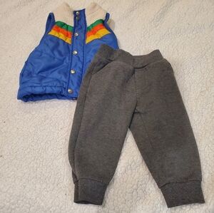 Cat & Jack Blue Vest with Rainbow Stripes